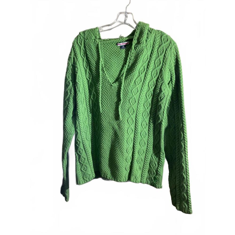 Polo Jeans Co. Kelly Green Cotton Cable knit Hoodie - Size L